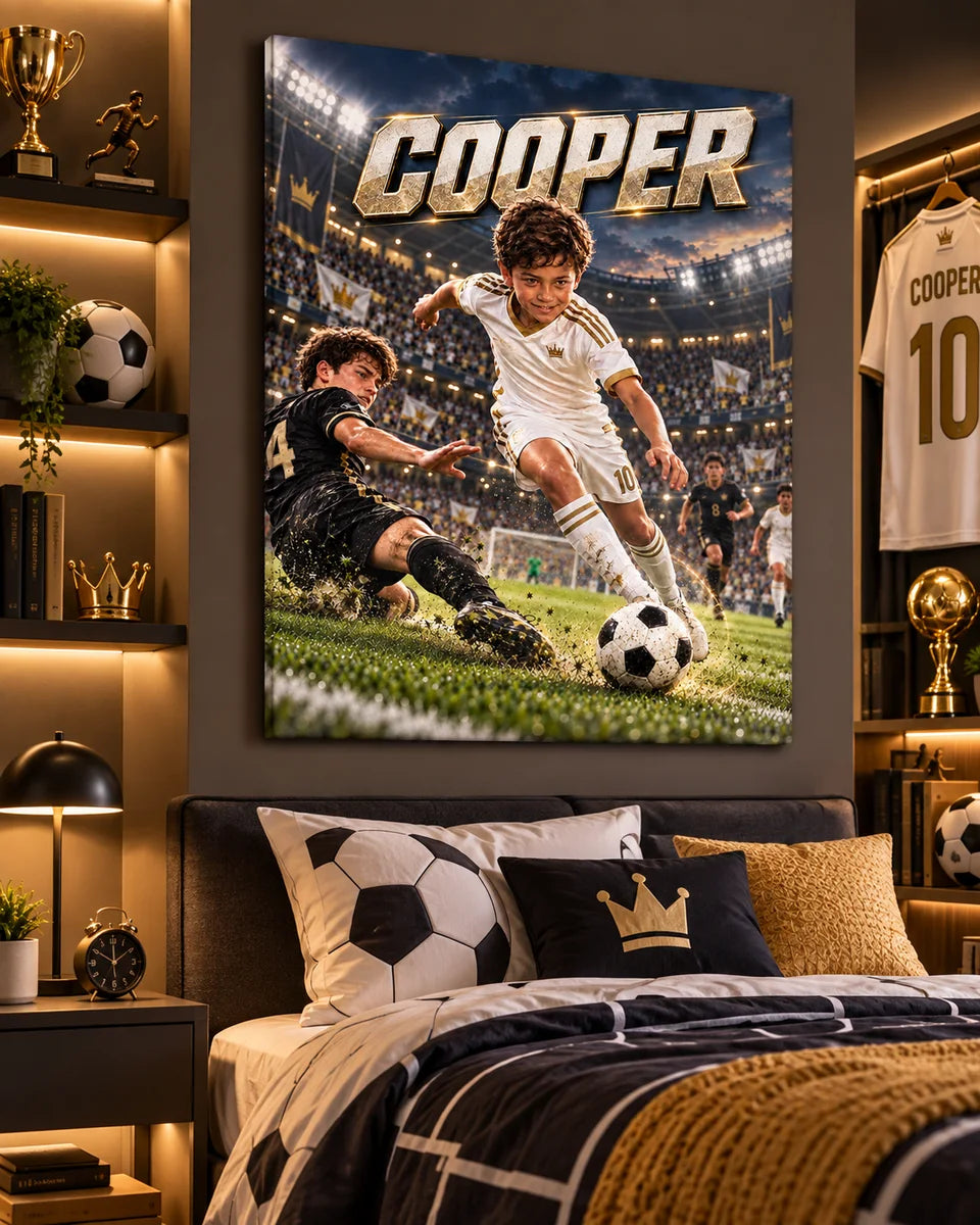 Champion de football — la toile dans une chambre premium